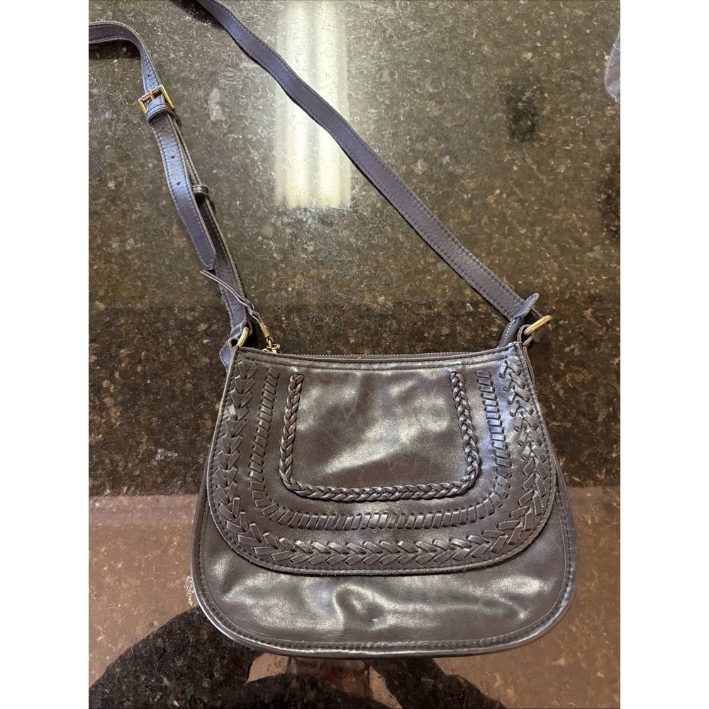 The Sak‎ Black Leather Crossbody Braided Boho Concert Rodeo Purse Handbag Hippie